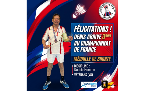 🥉 MÉDAILLE DE BRONZE POUR DENIS ! 🥉